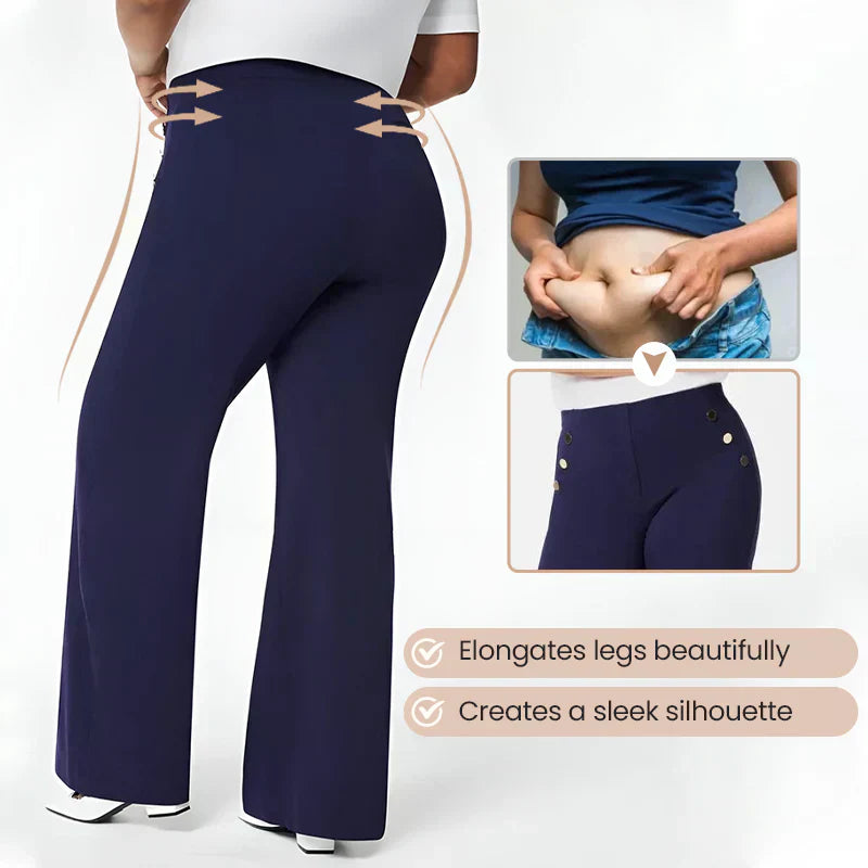 ¡Descuento del 53%! Pantalón muy elástico con cierre de botón, de pierna ancha – favorece la figura, 3 longitudes, súper cómodo 🏃‍♀️👖✨