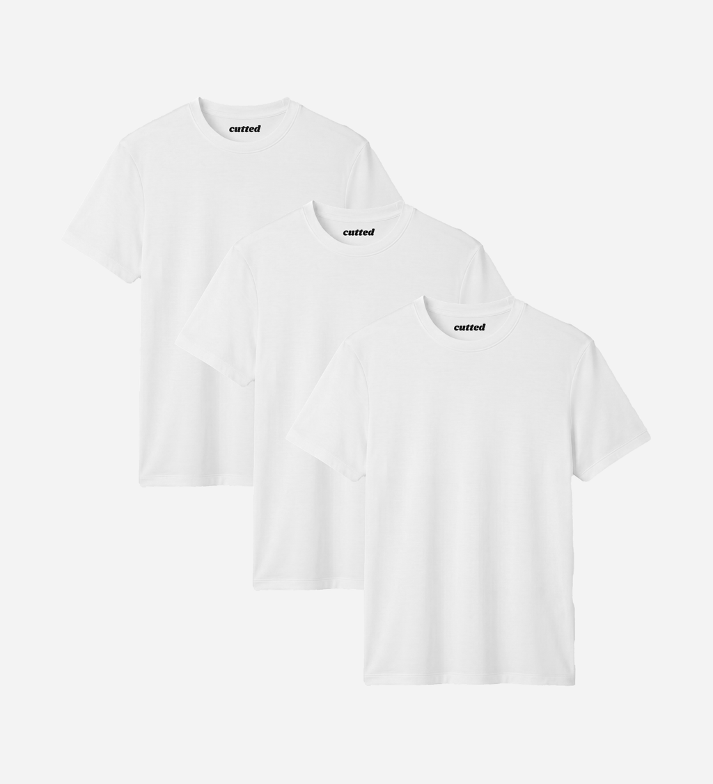 Camiseta de bambú blanca - Pack de 3, ultra suave y transpirable