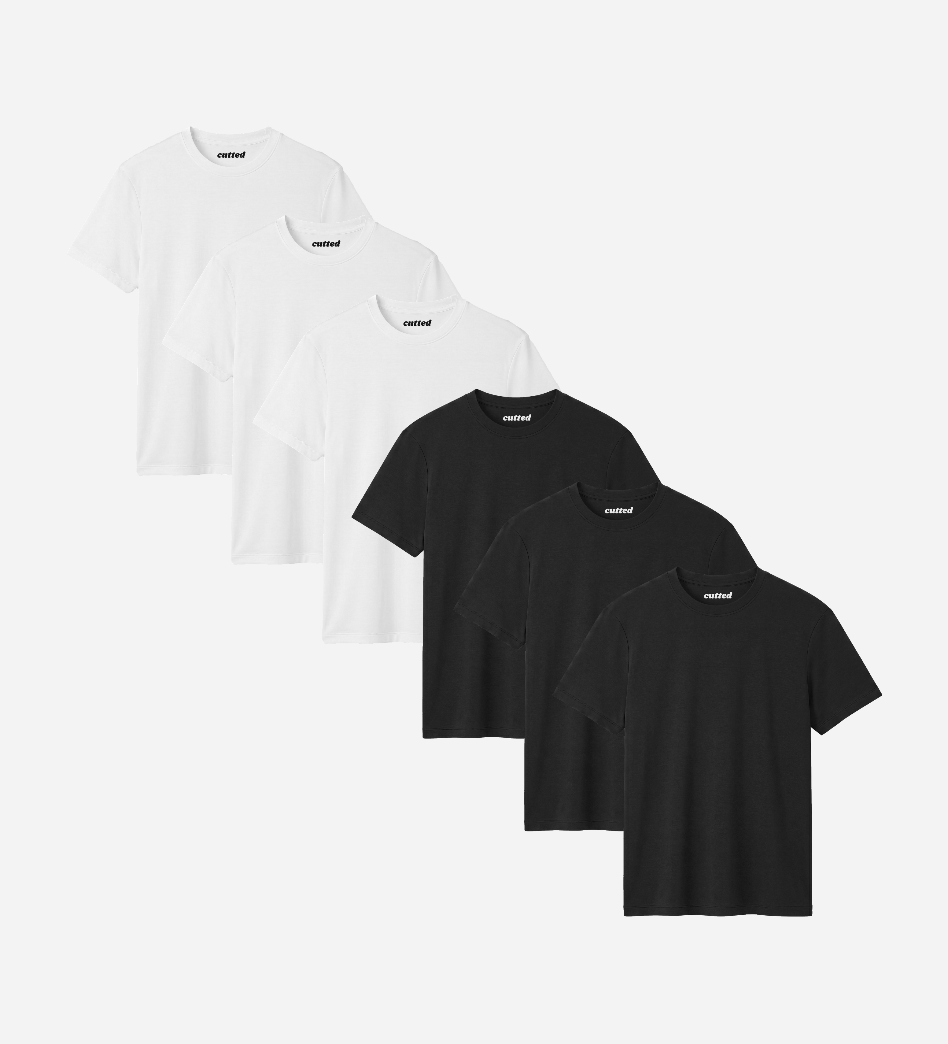 Camisetas de bambú negras y blancas ultrasuaves – pack de 6