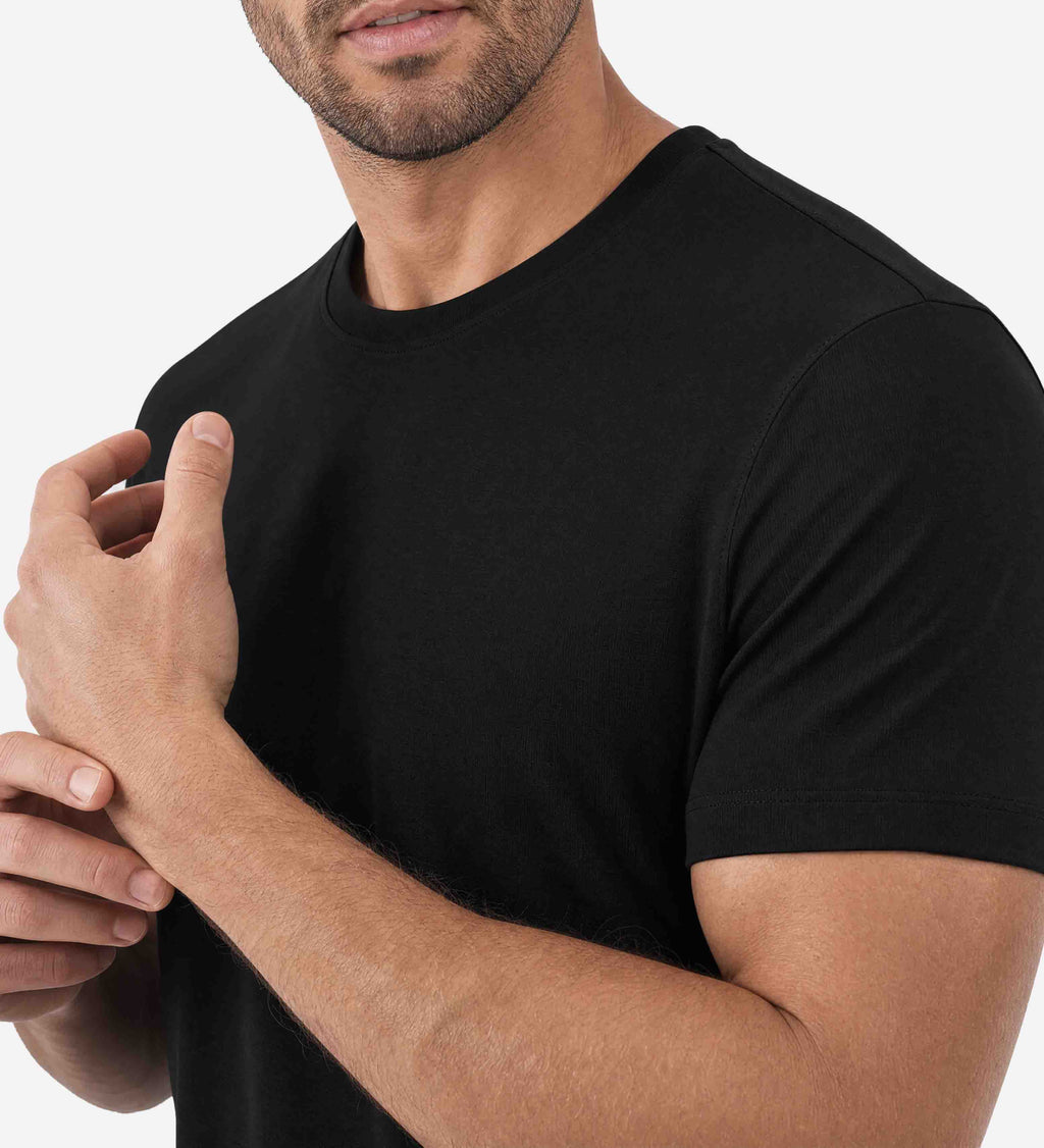 Camiseta de bambú All Black – Pack de 3 – Ultra suave y transpirable