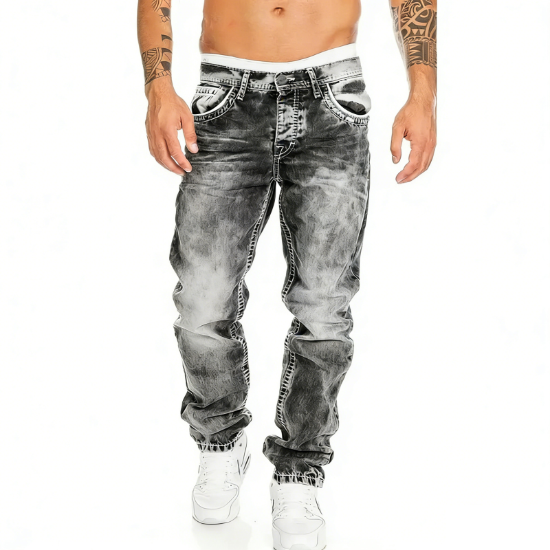 Jeans elásticos creativos para hombres – estilo minimalista, ligeros y veraniegos, ideales para el look emo