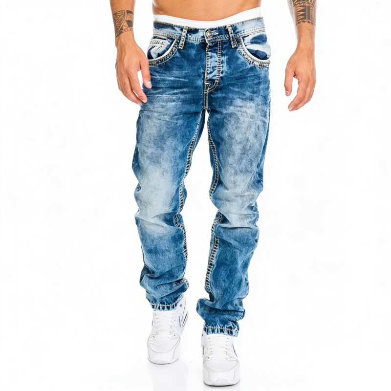 Jeans elásticos creativos para hombres – estilo minimalista, ligeros y veraniegos, ideales para el look emo