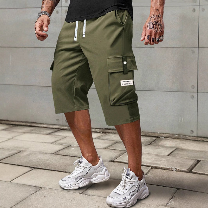 Pantalón cargo 3/4 casual para hombres con cordón ajustable – cómodo, versátil y con estilo ✨🔥