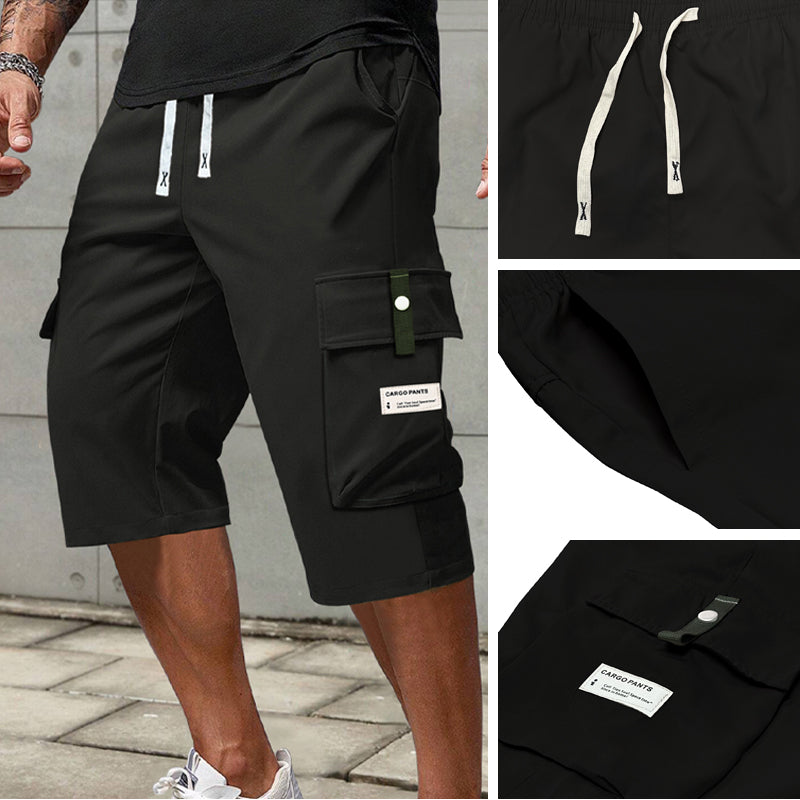 Pantalón cargo 3/4 casual para hombres con cordón ajustable – cómodo, versátil y con estilo ✨🔥