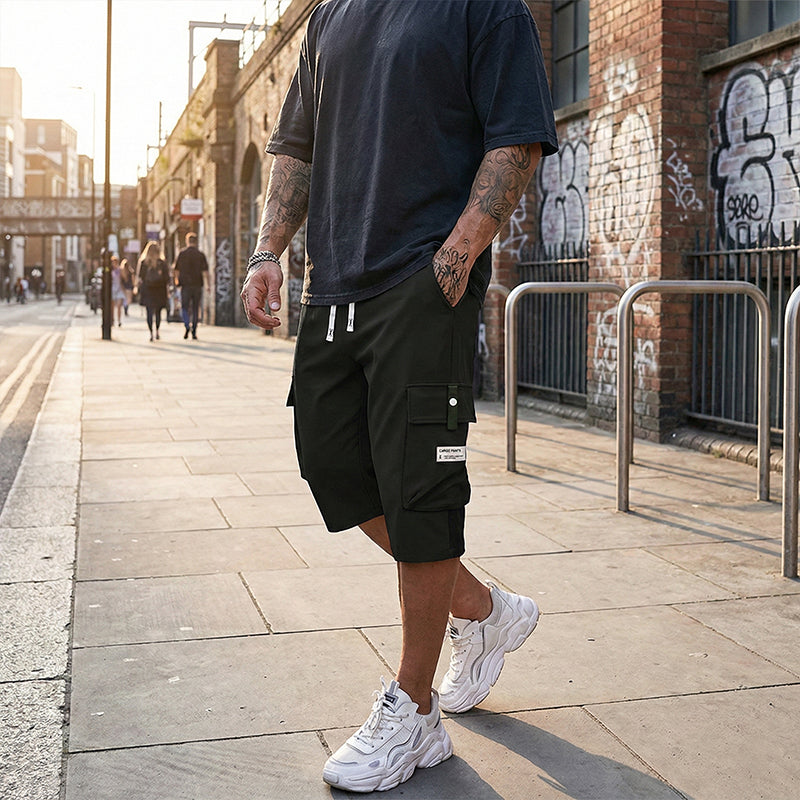 Pantalón cargo 3/4 casual para hombres con cordón ajustable – cómodo, versátil y con estilo ✨🔥