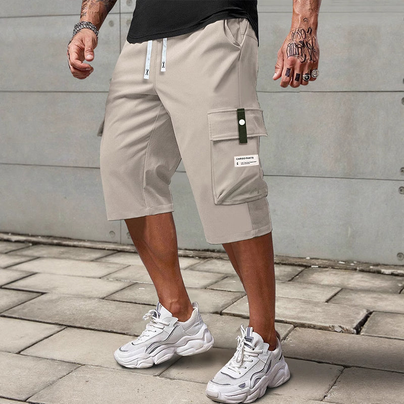 Pantalón cargo 3/4 casual para hombres con cordón ajustable – cómodo, versátil y con estilo ✨🔥