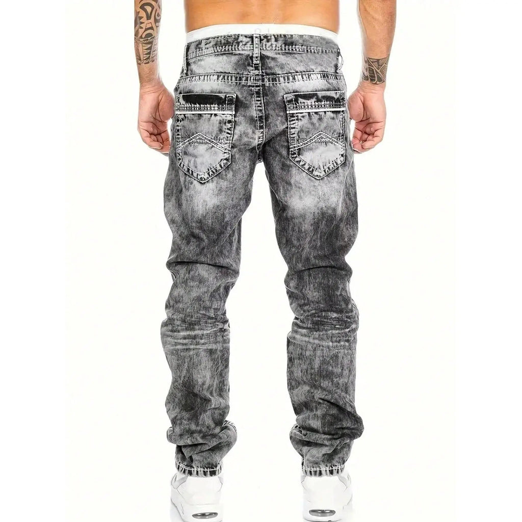Jeans elásticos creativos para hombres – estilo minimalista, ligeros y veraniegos, ideales para el look emo