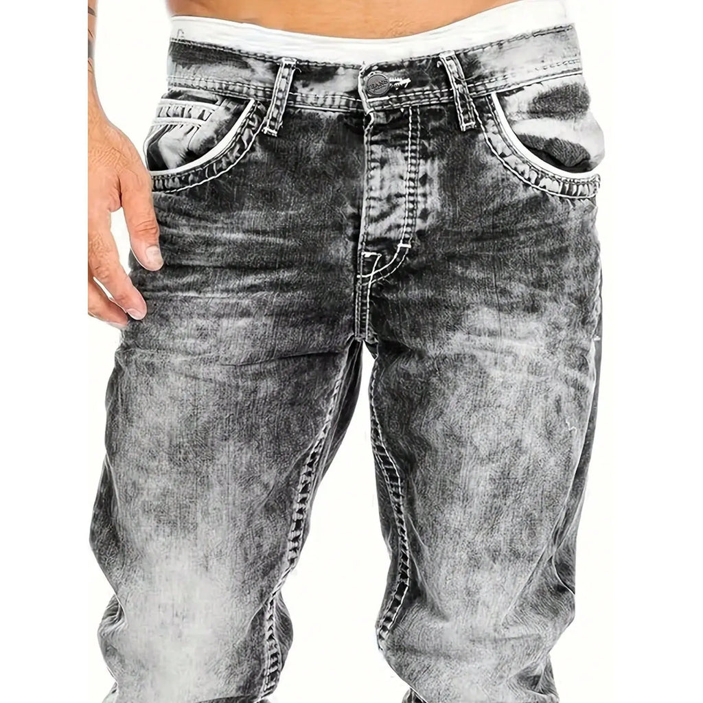 Jeans elásticos creativos para hombres – estilo minimalista, ligeros y veraniegos, ideales para el look emo