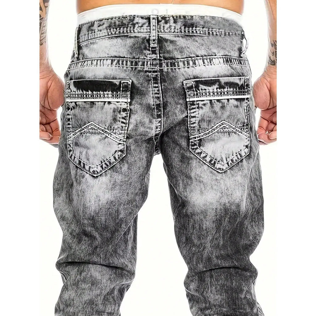 Jeans elásticos creativos para hombres – estilo minimalista, ligeros y veraniegos, ideales para el look emo