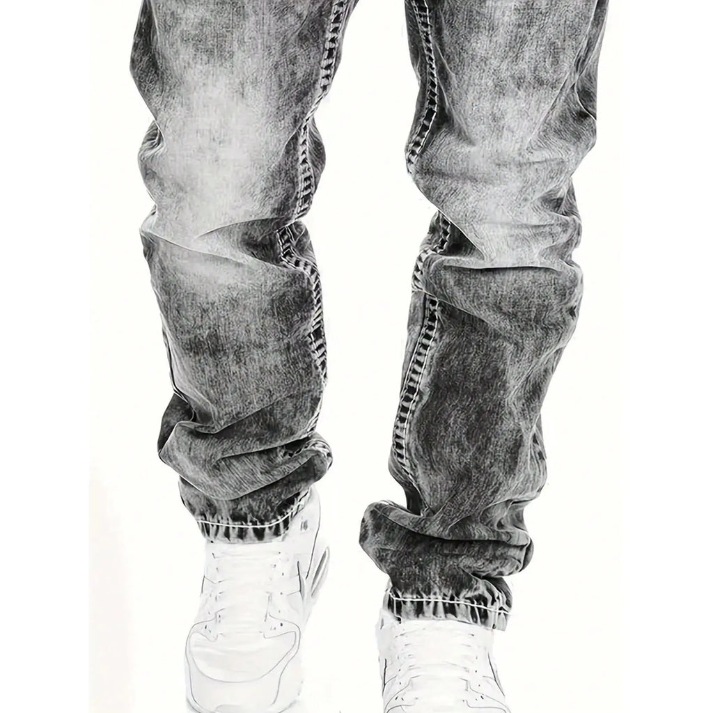 Jeans elásticos creativos para hombres – estilo minimalista, ligeros y veraniegos, ideales para el look emo