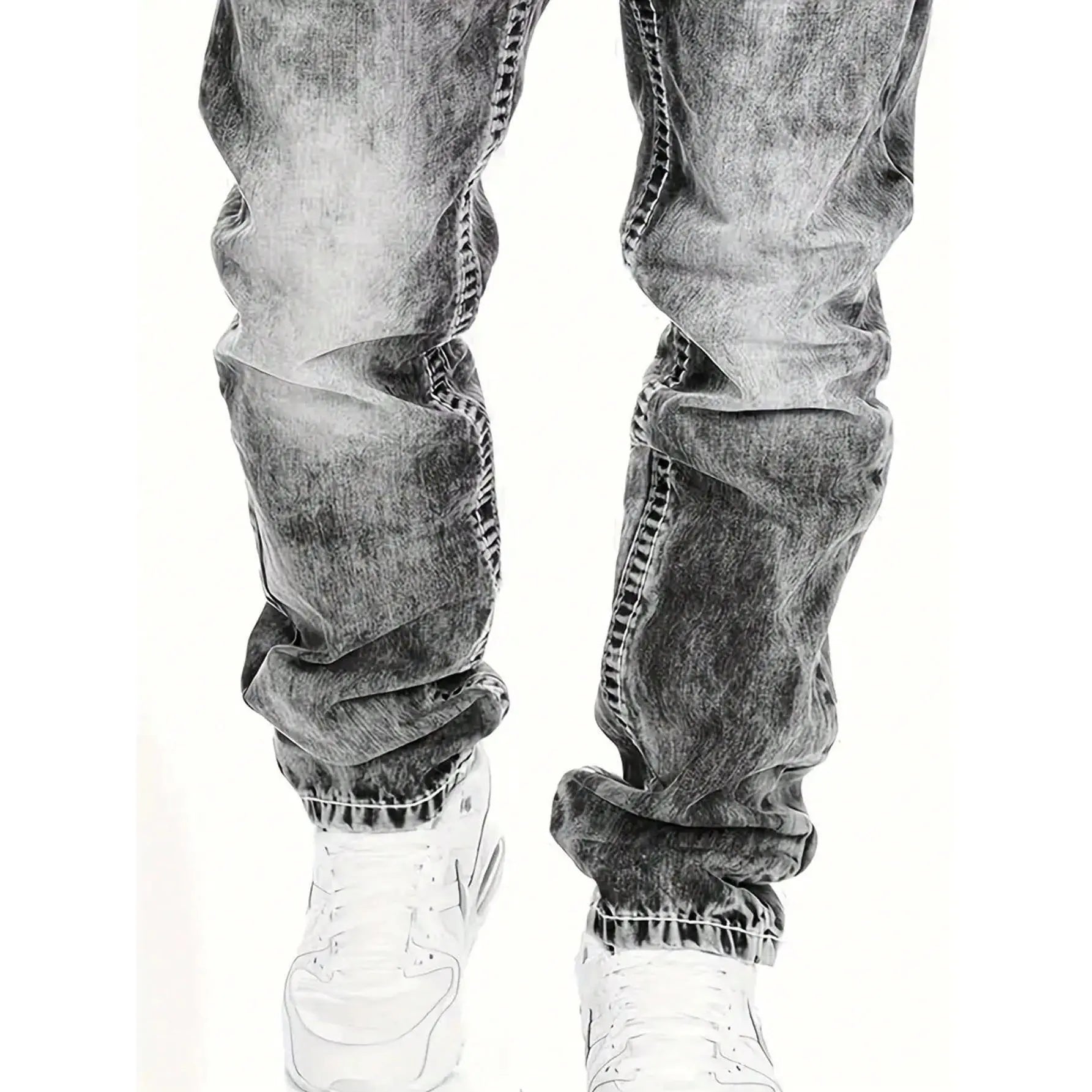 Jeans elásticos creativos para hombres – estilo minimalista, ligeros y veraniegos, ideales para el look emo