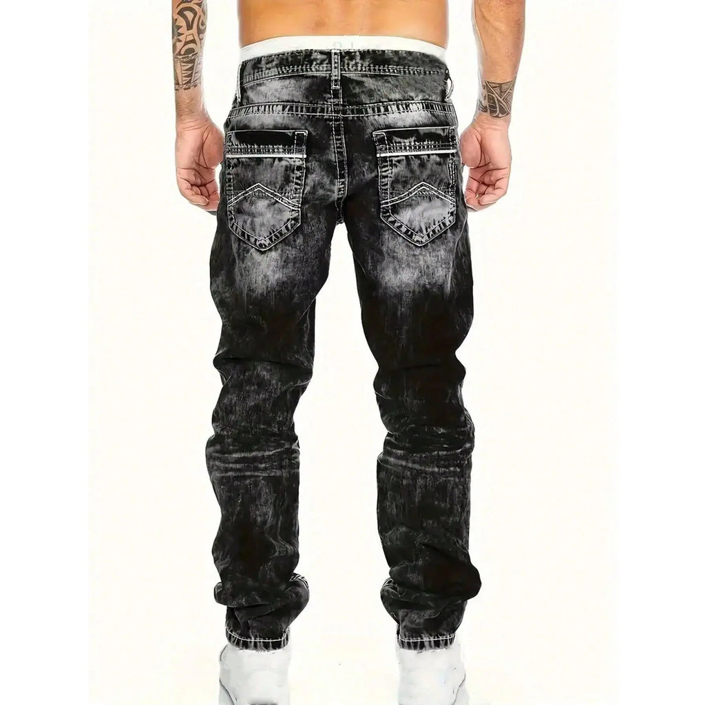 Jeans elásticos creativos para hombres – estilo minimalista, ligeros y veraniegos, ideales para el look emo