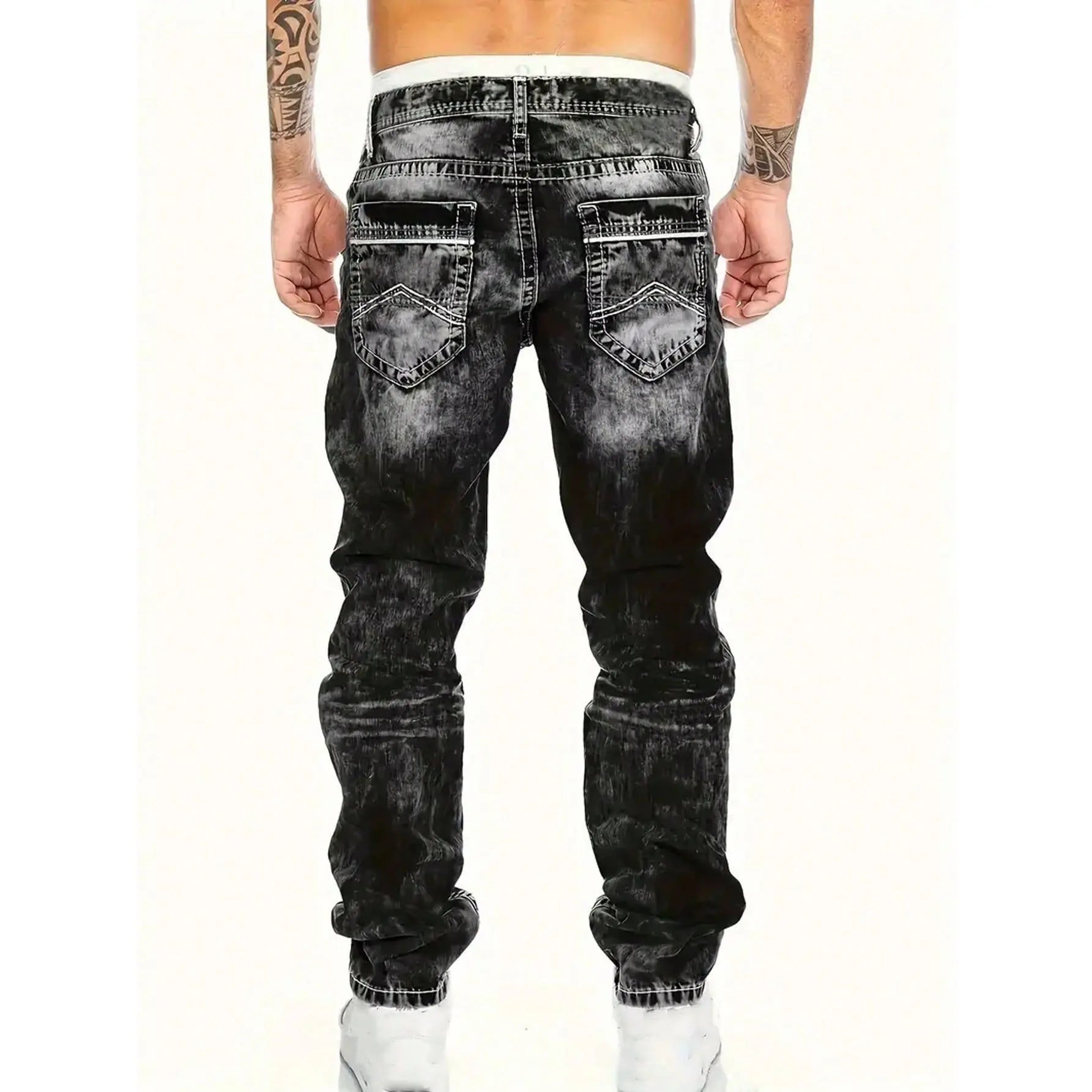 Jeans elásticos creativos para hombres – estilo minimalista, ligeros y veraniegos, ideales para el look emo