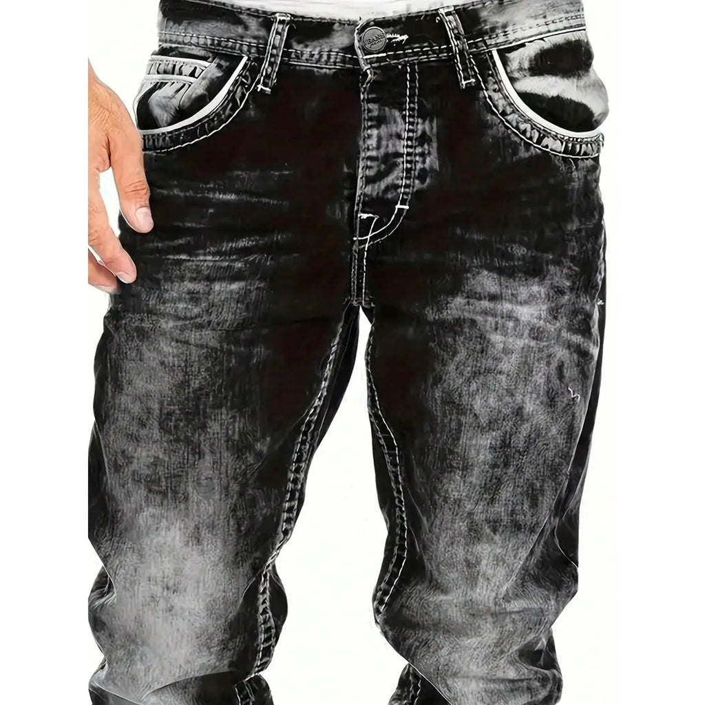 Jeans elásticos creativos para hombres – estilo minimalista, ligeros y veraniegos, ideales para el look emo