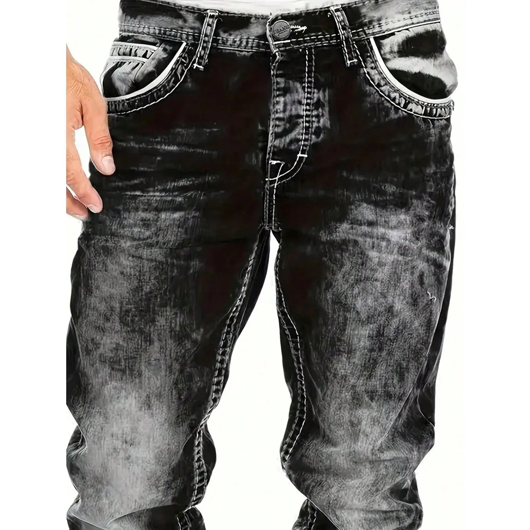 Jeans elásticos creativos para hombres – estilo minimalista, ligeros y veraniegos, ideales para el look emo