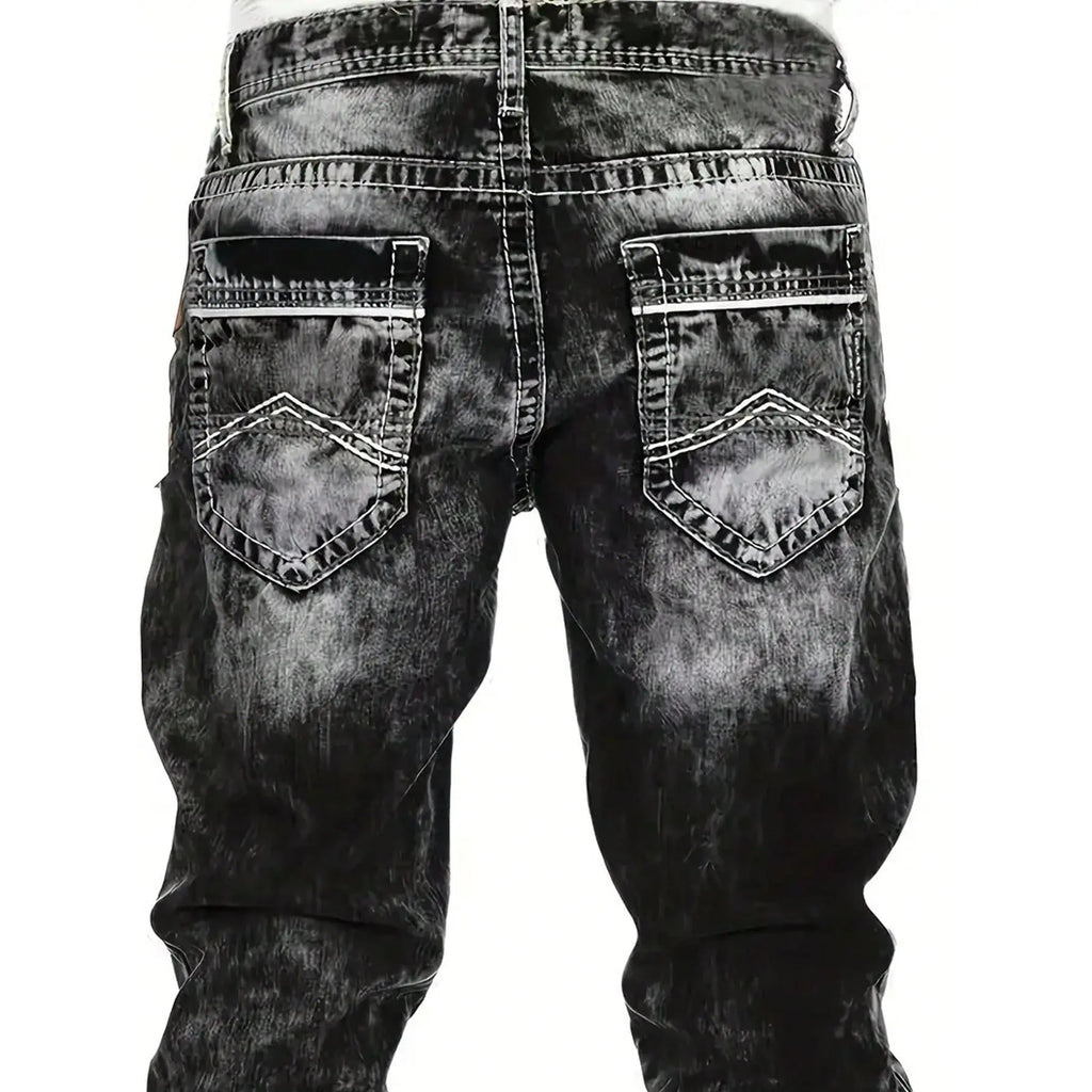 Jeans elásticos creativos para hombres – estilo minimalista, ligeros y veraniegos, ideales para el look emo