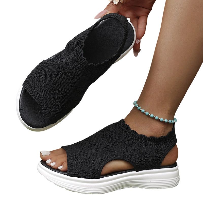 Sandalias de plataforma para mujer de punto – transpirables, ultraligeras y cómodas2